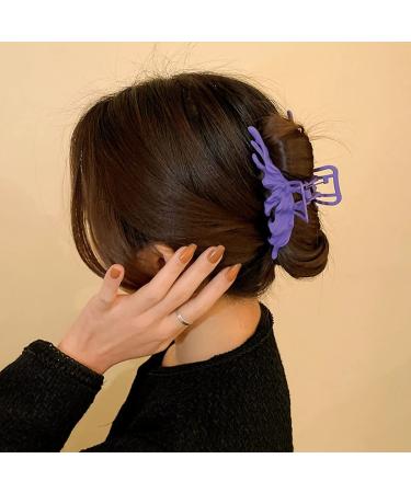 Bohend Large Purple Bow Hair Claw Clip - Non-Slip Metal Viscous Hair Accessories for Women & Girls | International Shipping Available - Buy Online on GoSupps.com
