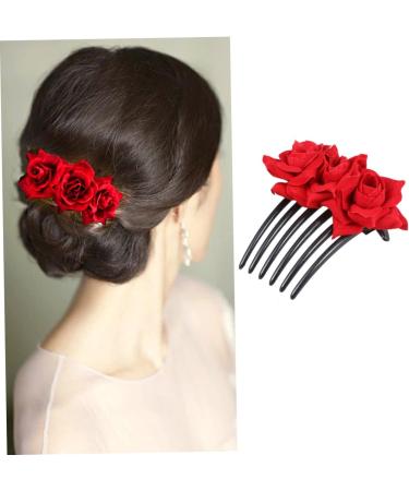 Beatifufu 1pc Floral Comb Bridal Hair Clip Hairbrush for Women Flower Hair Wedding Hair Accessories for Women Floral Hair Comb Women Hair Accessories Barrettes for Women Gold Hair Clips - Buy Online on GoSupps.com