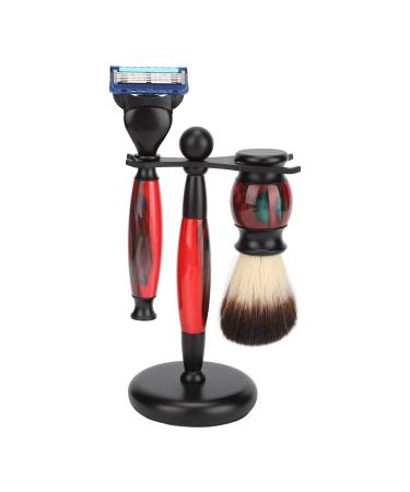 3 Piece Men's Shaving Set Beard Brush Holder Set Manual Razor Beard Brush and Stand