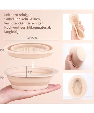 Foldable Silicone Makeup Brush Cleaner Bowl | Portable MSQ Cleaning Mat for Brushes Powder Puffs & Sponges - Buy Online on GoSupps.com