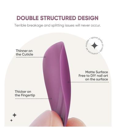 240PCS OPOVE Short Acrylic Matte Press on Nails Set - Professional Coffin Medium Length Fake Nails with Nail File and Cuticle Stick - Stick on False Artificial Nails in Solid Color M01 - Buy Online on GoSupps.com