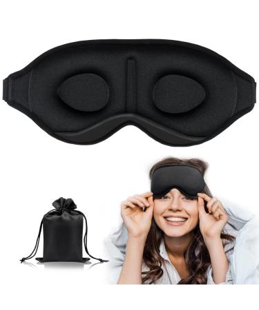 Sleep Mask for Women Men 100% Blackout 3D Contoured Cup Blindfold Eye Mask for Sleeping Washable Non-Pressure Eye Shade Covers with Adjustable Strap for Travel Meditation Side Sleeper Gxus-sm1
