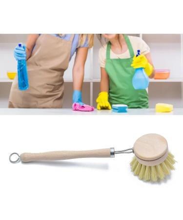 Wooden Pots Washing Brush with Long Handle Kitchen Dishes Cast Iron Pots Pans Scrubber Cleaning Tool Household Accessory Cleaning Brush - Buy Online on GoSupps.com
