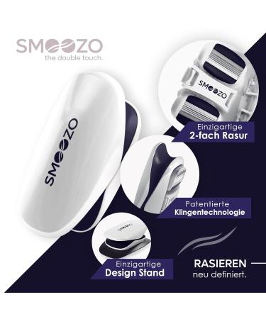 SMOOZO Bundle Body Shaver - Elegant Dark Blue with Design Tray & 4-Pack Replacement Blades (Bu1102) | International Shipping - Buy Online on GoSupps.com