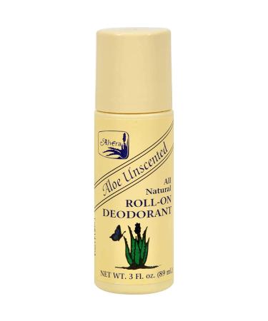 Alvera All Natural Roll-On Deodorant Aloe Unscented - 3 fl oz (6-pack) Unscented 1 Count (Pack of 6)