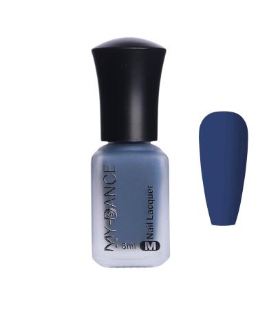 Blue Matte Nail Polish Quick Drying Nail Polish Long-Lasting Nail Polish Highly Pigmented Velvet Varnish Nail Polish Non-Toxic DIY Nail Art Manicure (60)