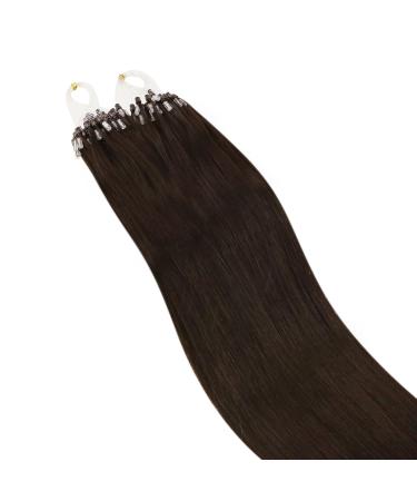 Ugeat Real Hair Microring Extensions - Dark Brown 50cm Micro Loop Hair Extensions (50g) - #2 - Buy Online on GoSupps.com
