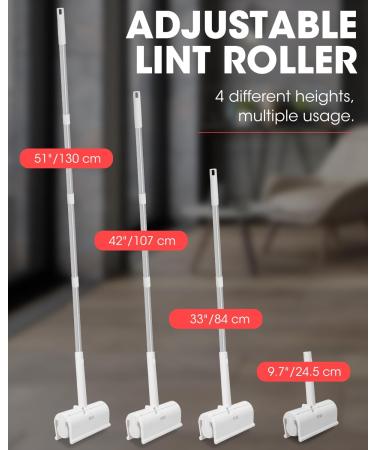 Large Floor Lint Roller for Pet Hair - Extra Sticky 6.3" Wide Long Handle 300 Sheets - Ideal for Clothes Sofa & Bed - International Shipping Available - Buy Online on GoSupps.com