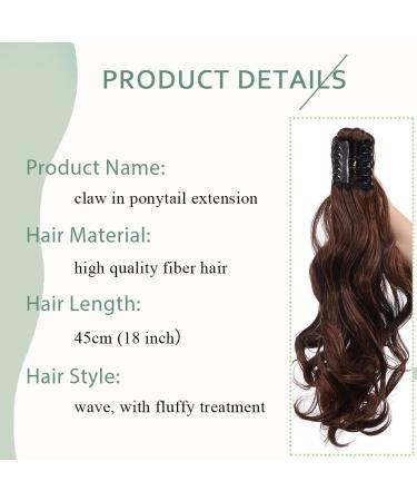 Shop Sego 45cm Ponytail Hair Extension - Wavy Dark Brown & Light Brown Clip-In Braid for Voluminous Looks | 140g Synthetic Hair - Buy Online on GoSupps.com