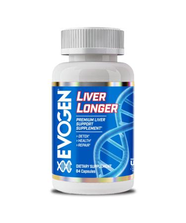 Evogen Liver Longer - Premium Liver Support Supplement | Detox Health & Repair | N-Acetyl L-Cysteine Milk Thistle TUDCA | 84 Capsules