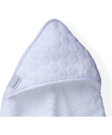 Clair de Lune Marshmallow Hooded Baby Bath Towel - 75x75 cm White - Soft Cotton/Terry - Ideal for Bath Time - Buy Online on GoSupps.com
