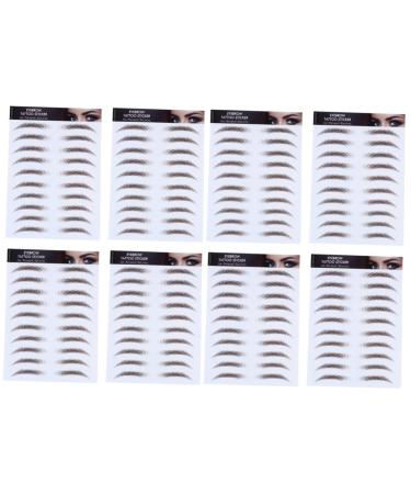 FRCOLOR 8 Pcs Eyebrow Stickers Waterproof Makeup Fake Eyebrow 6d Hair-like Eyebrows Stickers Modify Applique