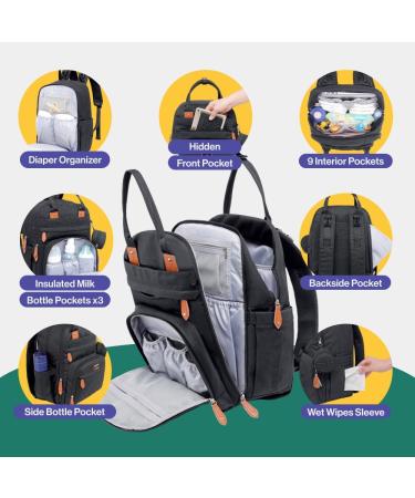BabbleRoo Baby Diaper Bag | Navy Blue Nappy Backpack | Stylish & Functional International Shipping Available - Buy Online on GoSupps.com