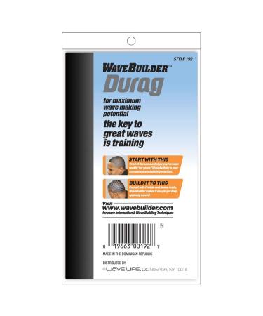 Wavebuilder Durag Black 3-Pack with Long Tails - Ideal for Achieving Perfect Waves - Buy Online on GoSupps.com