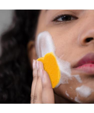 50-Count Compressed Natural Facial Sponges - Reusable Exfoliating and Makeup Removal Sponge Set with Storage Jar - Yellow - Buy Online on GoSupps.com