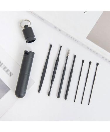 7PCS TARVIT Earwax Removal Kit - Reusable Ear Cleaner Tools Black Ear Pick & Curette for Effective Ear Wax Removal - Buy Online on GoSupps.com