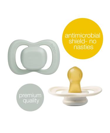 b.box Baby Pacifier Size 1 (Pack of 2) | Natural Rubber Latex | Round Teat | Clean & Safe for 0-6 Months Babies | International Shipping Available - Buy Online on GoSupps.com