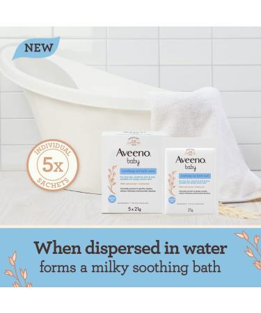Aveeno Baby Soothing Oat Bath Sachets - 21g (Pack of 5) | Gentle Relief for Baby's Skin | International Shipping Available - Buy Online on GoSupps.com