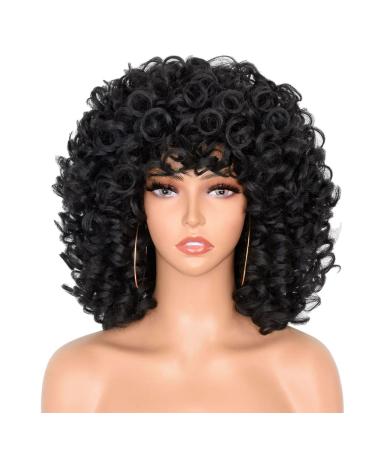 Porsmeer Afro Wig for Women | Synthetic Large Loose Kinky Curly Hair Wig - Perfect for Black Women & Men - Buy Online on GoSupps.com