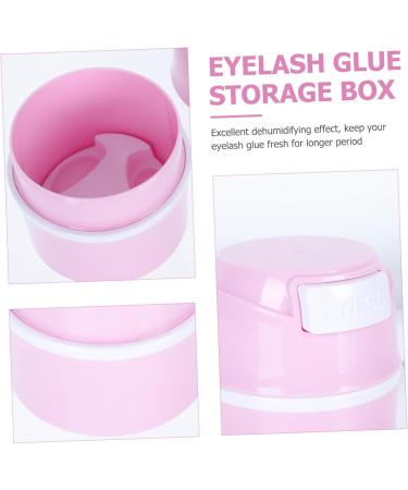 Healeved 1pc Glue Storage Tank Activated Charcoal Eye Lashes Glue Airtight Containers Lash Glue False Makeup Storage Tool Storage Jar Eyelash Abs Environmental Protection Material Pink - Buy Online on GoSupps.com