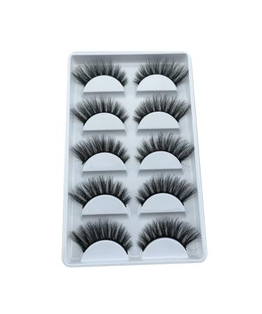 minkissy 5 Pairs Fake Eyelashes Beauty Accessories Fake Makeup Lashes False Eyelashes Bulk Natural Fluffy False Faux Lashes Bulk Makeup Girl Eyelashes 3d Set Fiber Hand Made