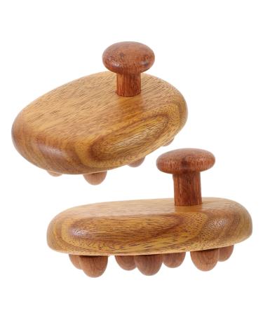 Healeved 2 pieces massage brush natural comb combings for manual scalp massage devices massage tools small comb hair care comb wooden massage device for the back natural wood comb