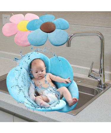 URMAGIC Baby Bathtub Pad - Foldable Blooming Flower Petal Shape Bath Cushion for Newborns, Blue - Buy Online on GoSupps.com