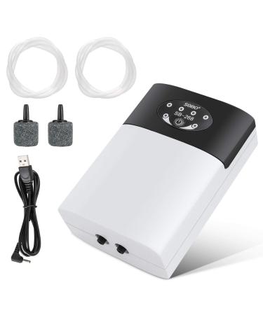 Iwilcs aquarium air pump portable aquarium air pump USB oxygen pump quiet membrane pump oxygen air pump suitable for aquarium accessories 2 * 3l / min flow 2 air flow