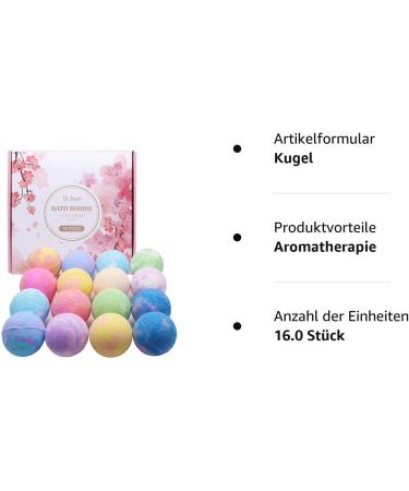 16 Pack Bath Bombs Gift Set - Natural Skincare & Relaxation Balls | Perfect Gift for Thanksgiving Christmas & Birthdays - Buy Online on GoSupps.com
