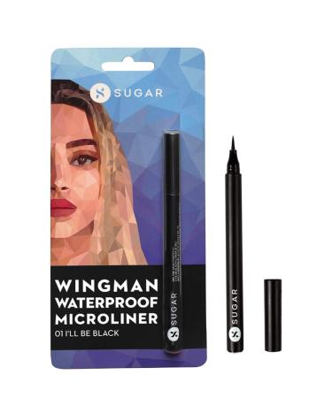 Sugar Cosmetics Wingman Waterproof Microliner in I'll Be Black - Precision Tip, Jet-Black Formula, Smudgeproof - Buy Online on GoSupps.com