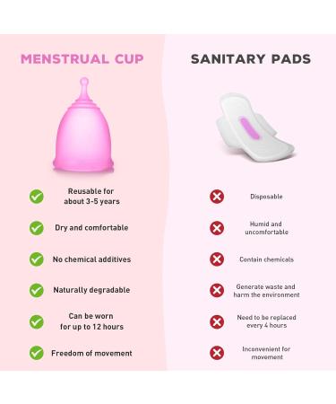 Buy Merula Menstrual Cup - Reusable Medical Silicone Period Cup with Storage Box | Leakproof & Waterproof - Small & Medium Size Available - Buy Online on GoSupps.com
