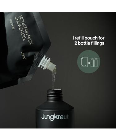 Jungkraut Mountain Rain Shower Gel 300 ml bottle + 600 ml refill natural shower gel for daily mountain freshness pH neutral revitalizing moisturizing mild Swiss made - Buy Online on GoSupps.com