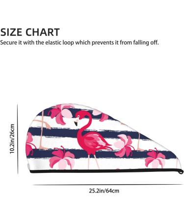 Super Absorbent Dark Blue & Pink Flamingos Microfiber Hair Towel Wrap for Long Curly Hair | Quick Dry Coral Velvet for Women - Buy Online on GoSupps.com