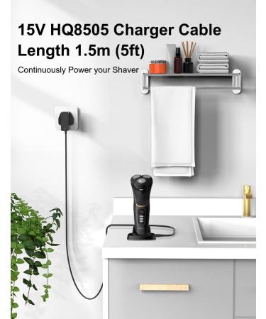 15V Philips Shaver Charger HQ8505 Cable UK for Series 3000-9000 | Beard Trimmer & Electric Razor Power Lead (Light/Brush) - Buy Online on GoSupps.com