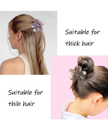 6Pcs Flower Hair Clips for Women, Strong Hold & Large Claw Clips for Thick Hair - Nahalesy 01-Jelly - Buy Online on GoSupps.com