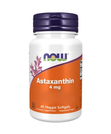 Now foods astaxanthin 4mg 1200mg made of haematococcus pluvialis 60 soft capsules laboratory tests soybreis gluten -free without genetic engineering