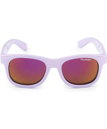 Kiddus Polarized UV400 CAT4 Baby Sunglasses - Unbreakable Lenses, Flexible Legs, BPA Free - Pastel Violet/Violet Mirror - Buy Online on GoSupps.com