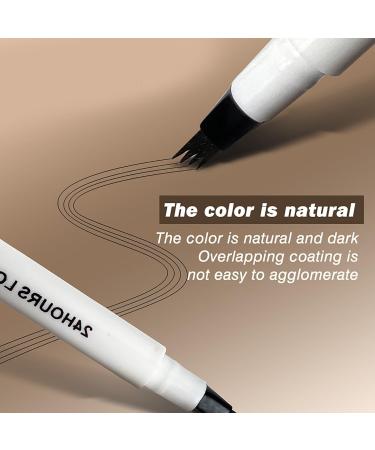 Eyebrow Pen Eyebrow Pencil with 4 Fork Tip Long-Lasting Microblading Pencil for Eyebrows Hair-Like Natural Brows (02) - Buy Online on GoSupps.com