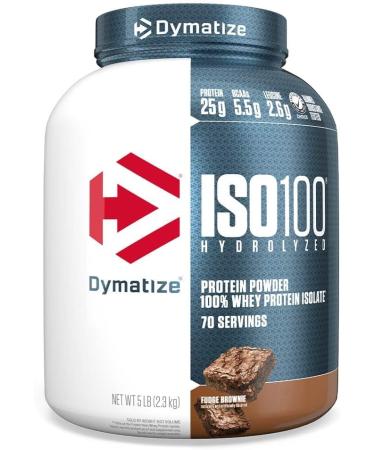 Dymatize ISO100 Hydrolyzed Protein Powder - Fudge Brownie - 5 Lb