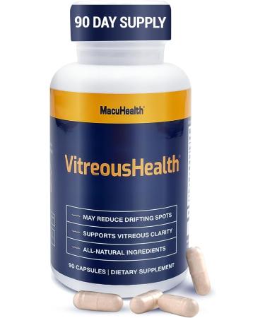 Macuhealth VitreousHealth Evidence Based Eye Supplement for Floaters - Eye Supplements for Adults - 90 Eye Vitamin Capsules - Reduce Eye Floater Symptoms - 3 Month Supply