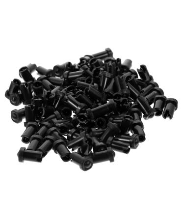 Homoyoyo Aiguilles pour Flacons de Colle Extension de Cils 100 Pi ces Petite Taille Plastique Noir pour Professionnels et Particuliers Usage Beaut Extension de Cils