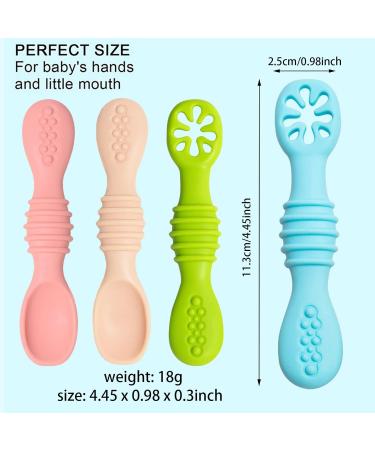 4 Pieces Baby Spoons Set - Silicone Learning Spoon for Babies 4+ Months | Feeding Starter Tools in 4 Colors - Buy Online on GoSupps.com