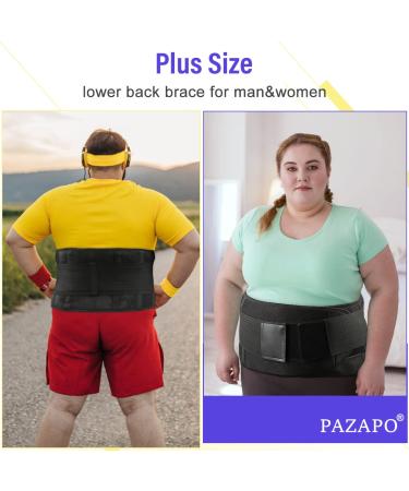 Lumbar Back Support Belt for Lower Back Pain Relief - Waist Trainer for Men and Women - Sciatica & Herniated Disc Support - Black Plus Size Belt 5XL (55-65 Inch) - Buy Online on GoSupps.com