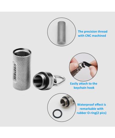 NUBARKO Mini Pill Fob - Titanium Keychain Pill Holder for Emergency Aspirin & Nitroglycerin | Waterproof Lightweight Non-Allergenic - Ideal for Men & Women - Buy Online on GoSupps.com