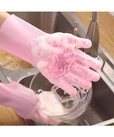 BUSOTH Magic Silica Gel Frosted Rubber Cleaning Gloves Dust Removal Kitchen Household Gloves Dishwashing Gloves One Size Light gray - Buy Online on GoSupps.com