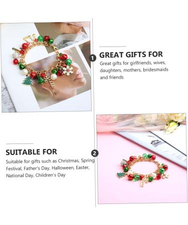 ibasenice 1pc Christmas Bell Bracelet Beaded Stretch Bracelet New Year Link Bracelet Christmas Women Gift Xmas Tree Wrap Bracelets Stocking Stuffers Gifts Metal (iron) Alloy Drill Ball - Buy Online on GoSupps.com
