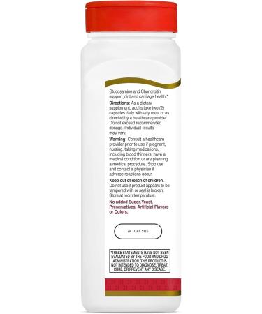 21st Century Glucosamine 250 mg Chondroitin 200 mg Capsules - 200 ct Pack of 3 - Buy Online on GoSupps.com