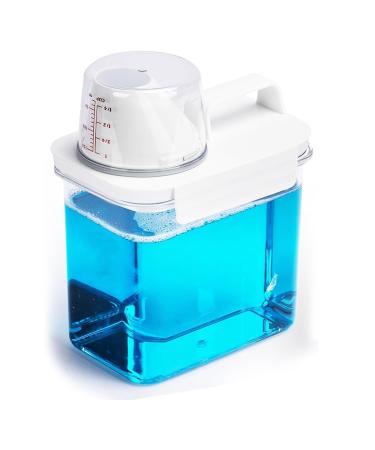 Osznmmg 1100 ml Airtight Detergent Dispenser with Measuring Cup 1 Piece Transparent Detergent Box for Powder Washing Powder Container Airtight for Washing Powder Detergent Grains