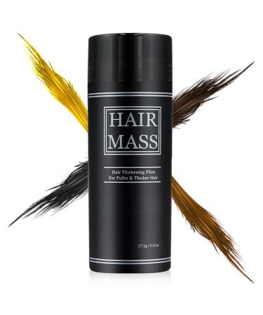 HAIR MASS | 27.5g Hair Thickening & Building Fibers for Thinning Hair | Natural Ingredients | Undetectable Fibres | Thin To Thicker Hair in Seconds | Unisex Hair Loss Concealer Fibre (DARK BROWN)