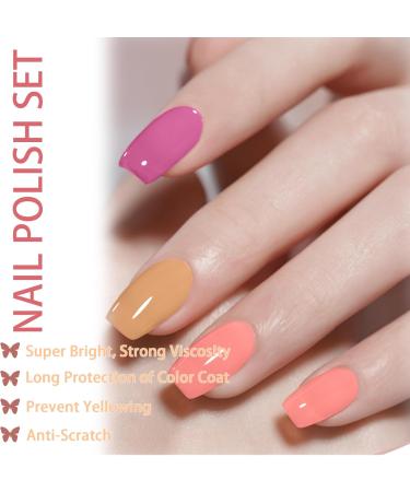 Pink Nail Polish Sets Nude Pink Series Nail Varnish Quick Dry & Long Lasting Pale Pink Natural Nail Polish for Women DIY Nail Art at Home No Need UV 13ML - Buy Online on GoSupps.com